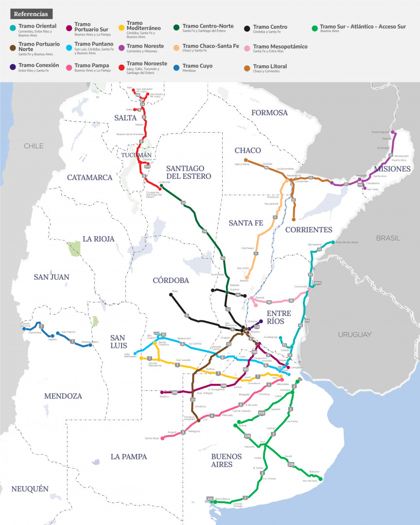 Mapa General Red Federal de Concesiones 