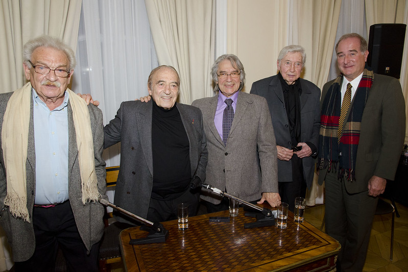 Miguel Ángel Estrella, Raúl Barboza, Julio Le Parc y Antonio Seguí