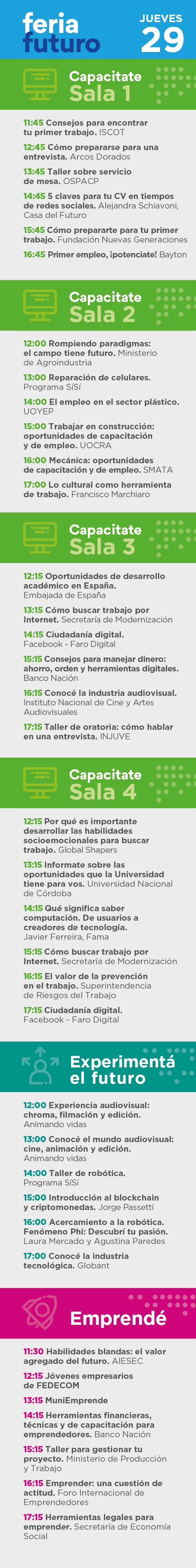 feria futuro Córdoba, agenda 29 de Agosto