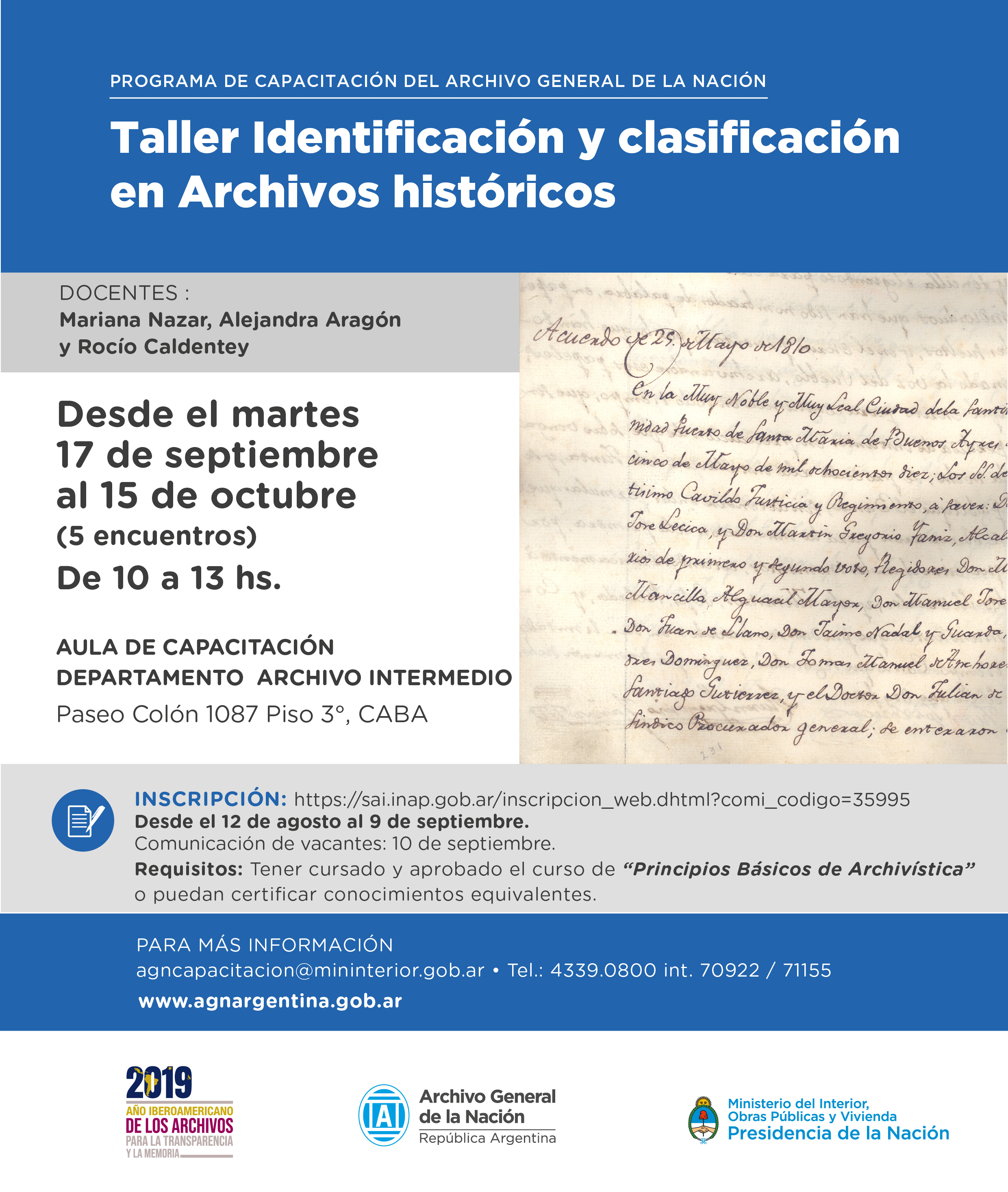 Taller - Identificación y clasificación en archivos históricos