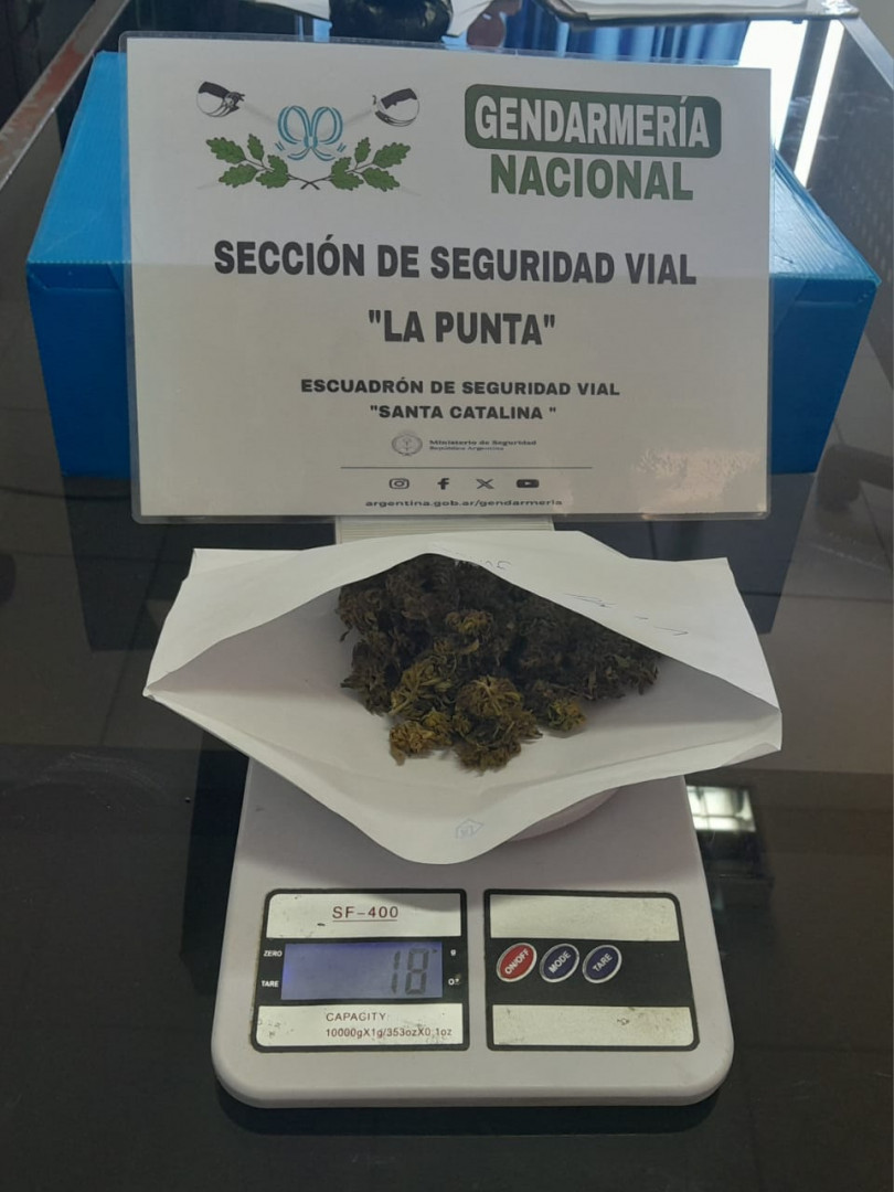 San Luis: Se trasladan en un vehículo hacia Mendoza con marihuana