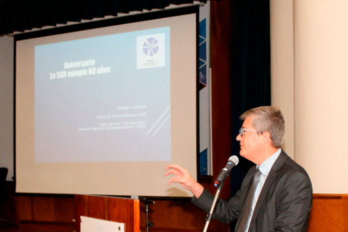 Leonardo Sobehart, presidente del Directorio de la ARN, saludó a la SAR y sus asociados en su 60° aniversario