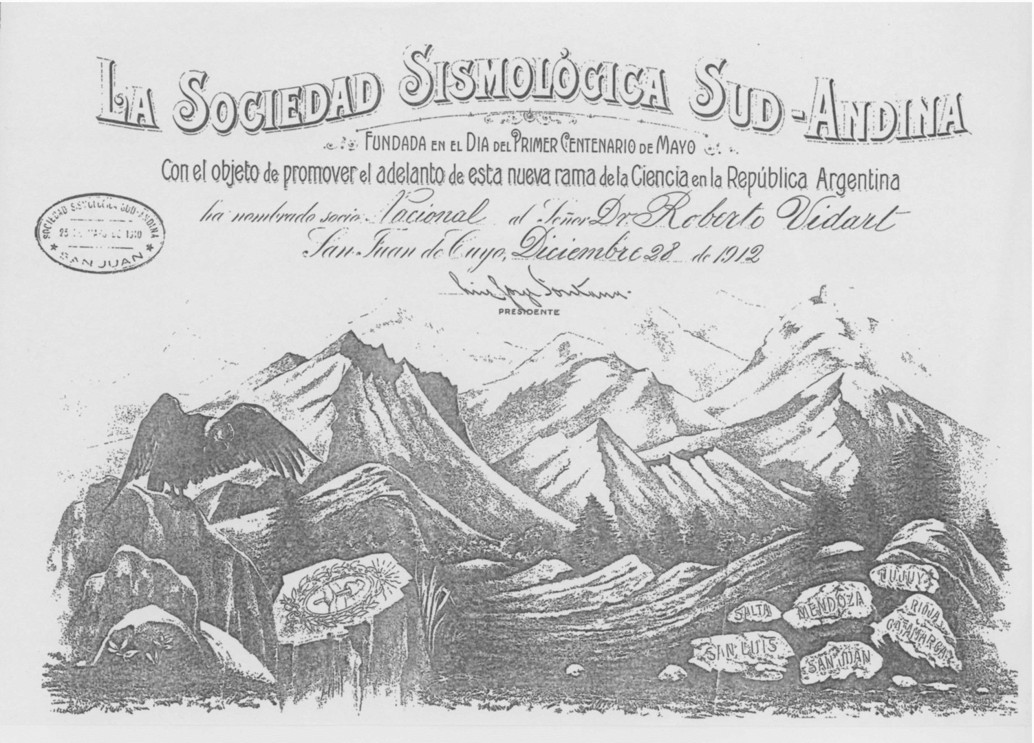 Certificado Sociedad Sismológica Sud-andina