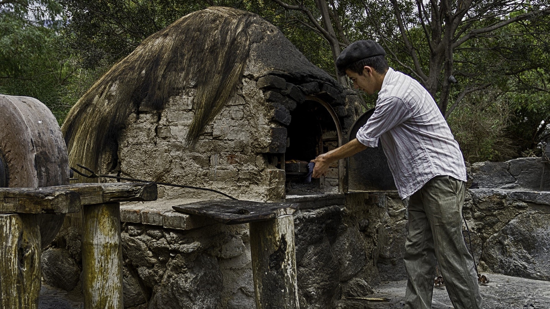 Cocina en horno de barro