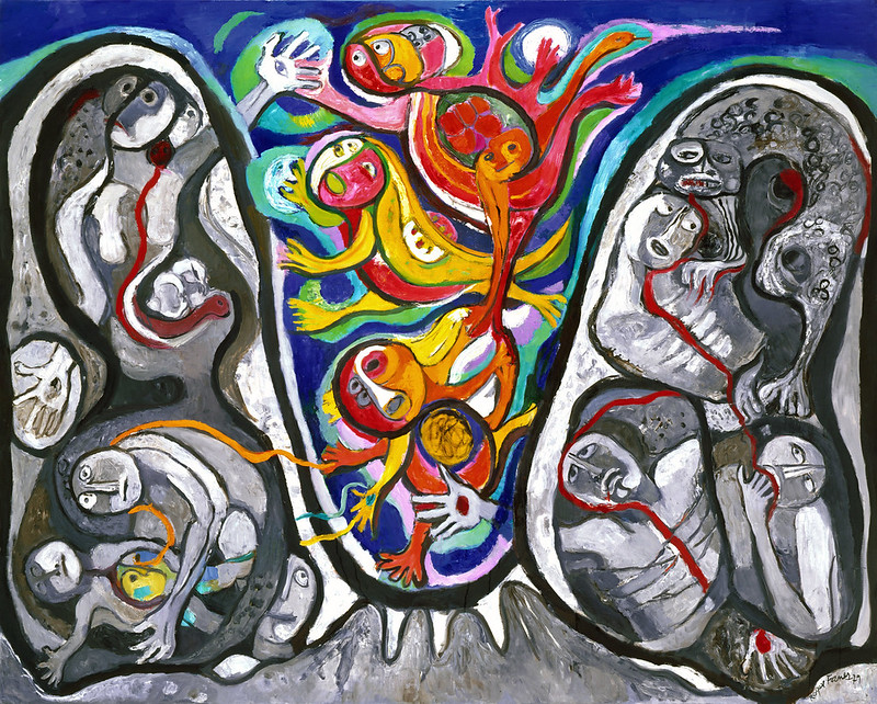 "Futuro acontecer", de la serie "Apocalipsis en Planeta Tierra", 1979. Óleo sobre tela 160 x 200 cm. Colección Museo Nacional de Bellas Artes