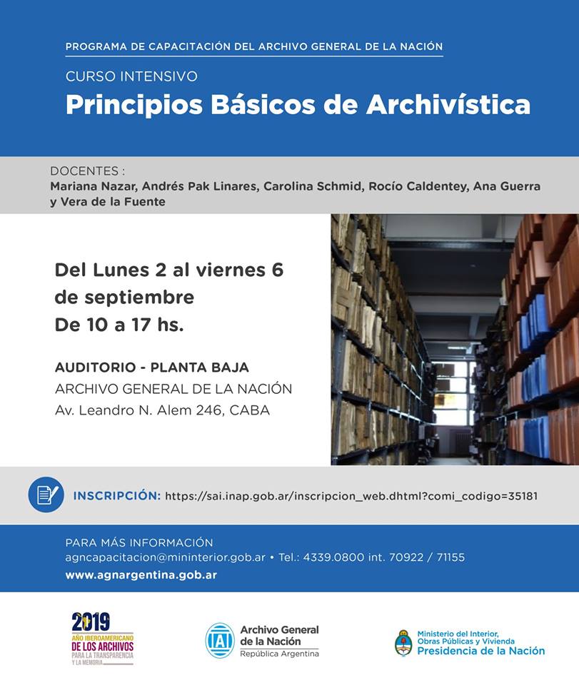 Volante Principios Básicos de Archivística y Gestión de Archivos