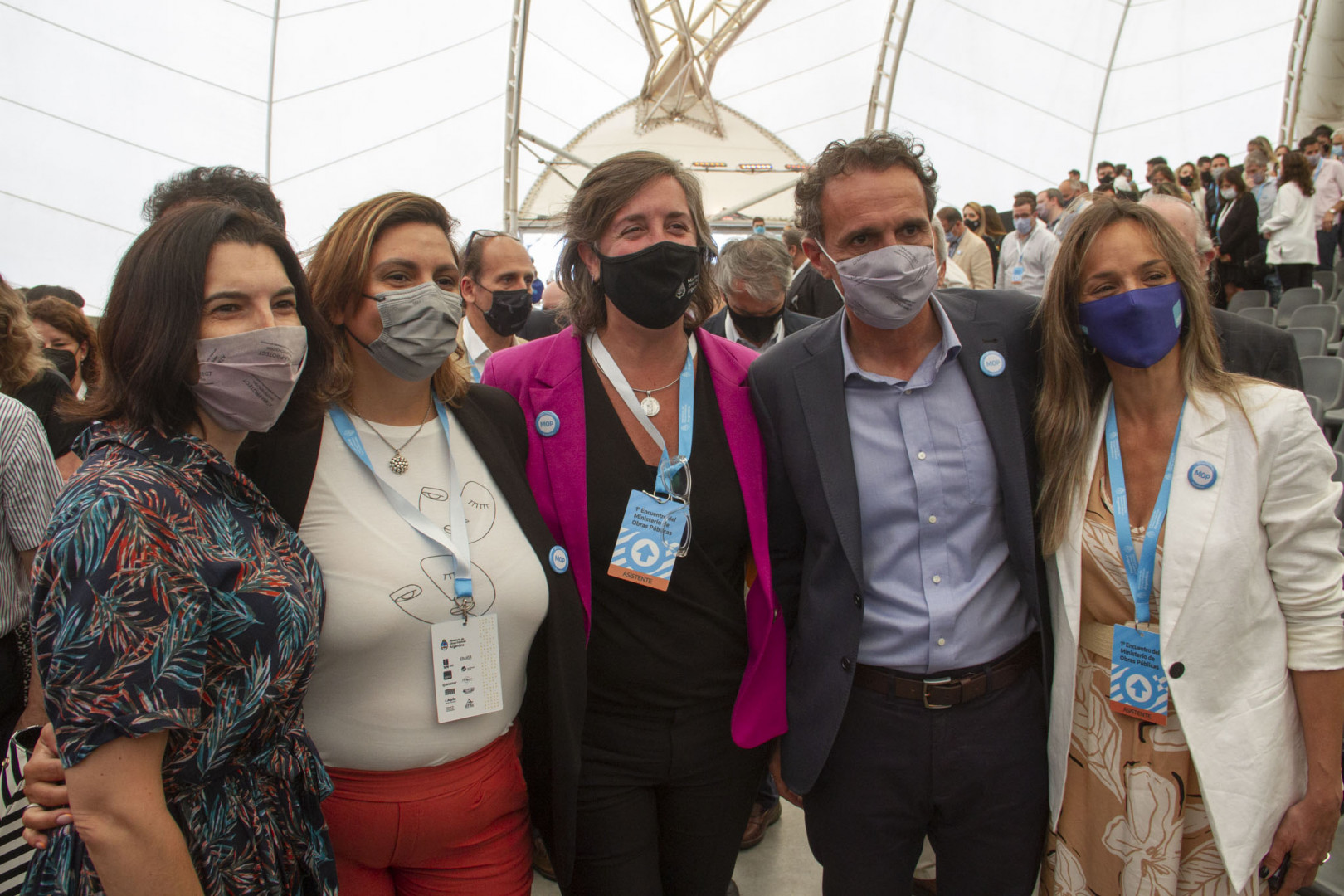 La gerenta general junto a Gabriel Katopodis y Malena Galmarini