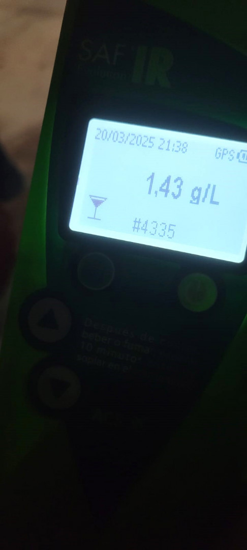 Alcoholemia positiva en Junín