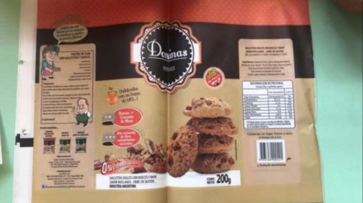 Rótulo galletitas Doninas con chips