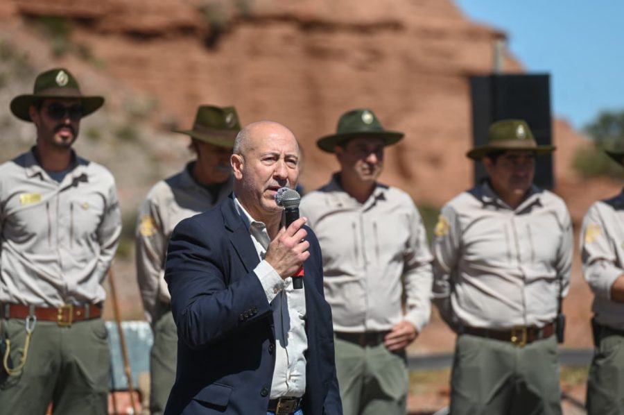 Autoridades participaron en el acto por el 34º aniversario del PN Sierra de las Quijadas.