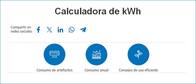 Calculá tu consumo en kW.