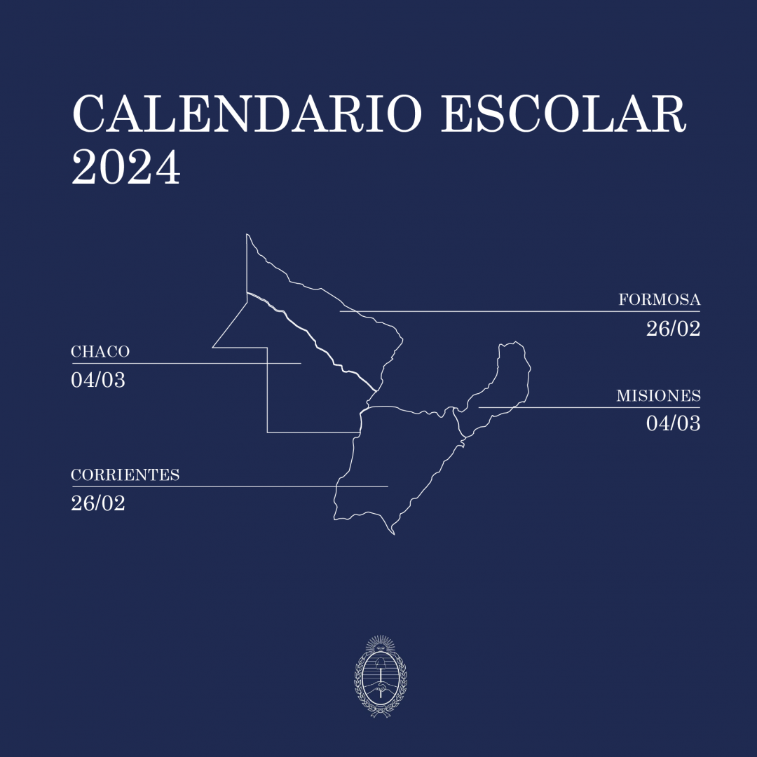 Se definió el calendario escolar para el ciclo lectivo 2024 en todo el