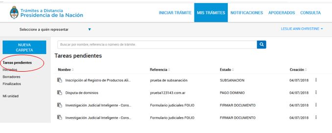 Tareas pendientes Tareas pendientes