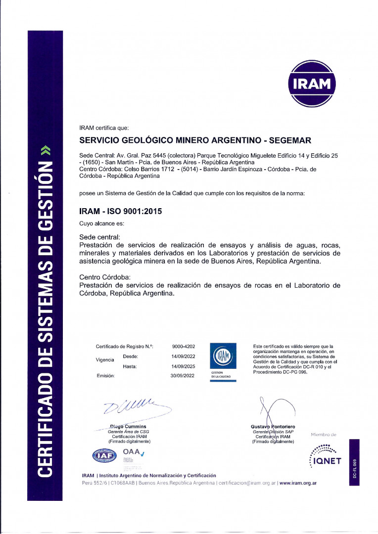 CERTIFICADO DE ACREDITACIÓN IRAM-ISO 9001-2022-2025