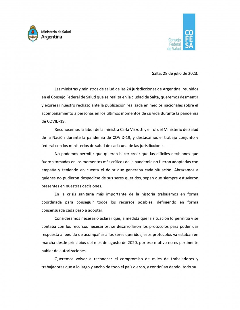 Comunicado COFESA Salta 01 28-07-23