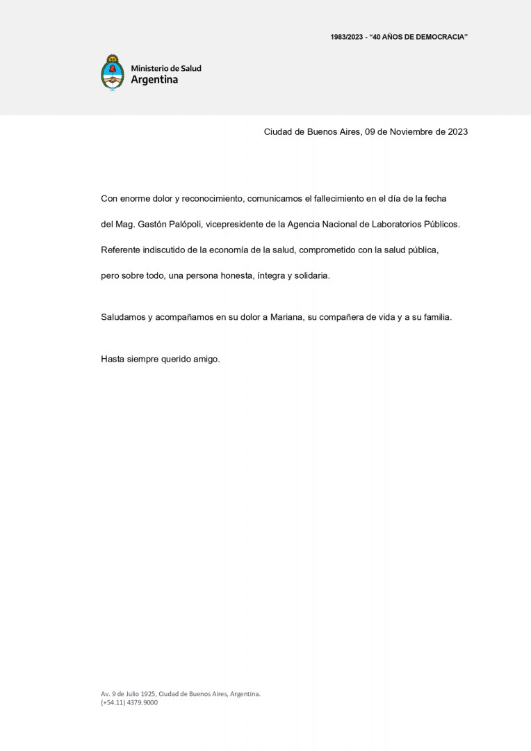 Comunicado fallecimiento 9-11-23
