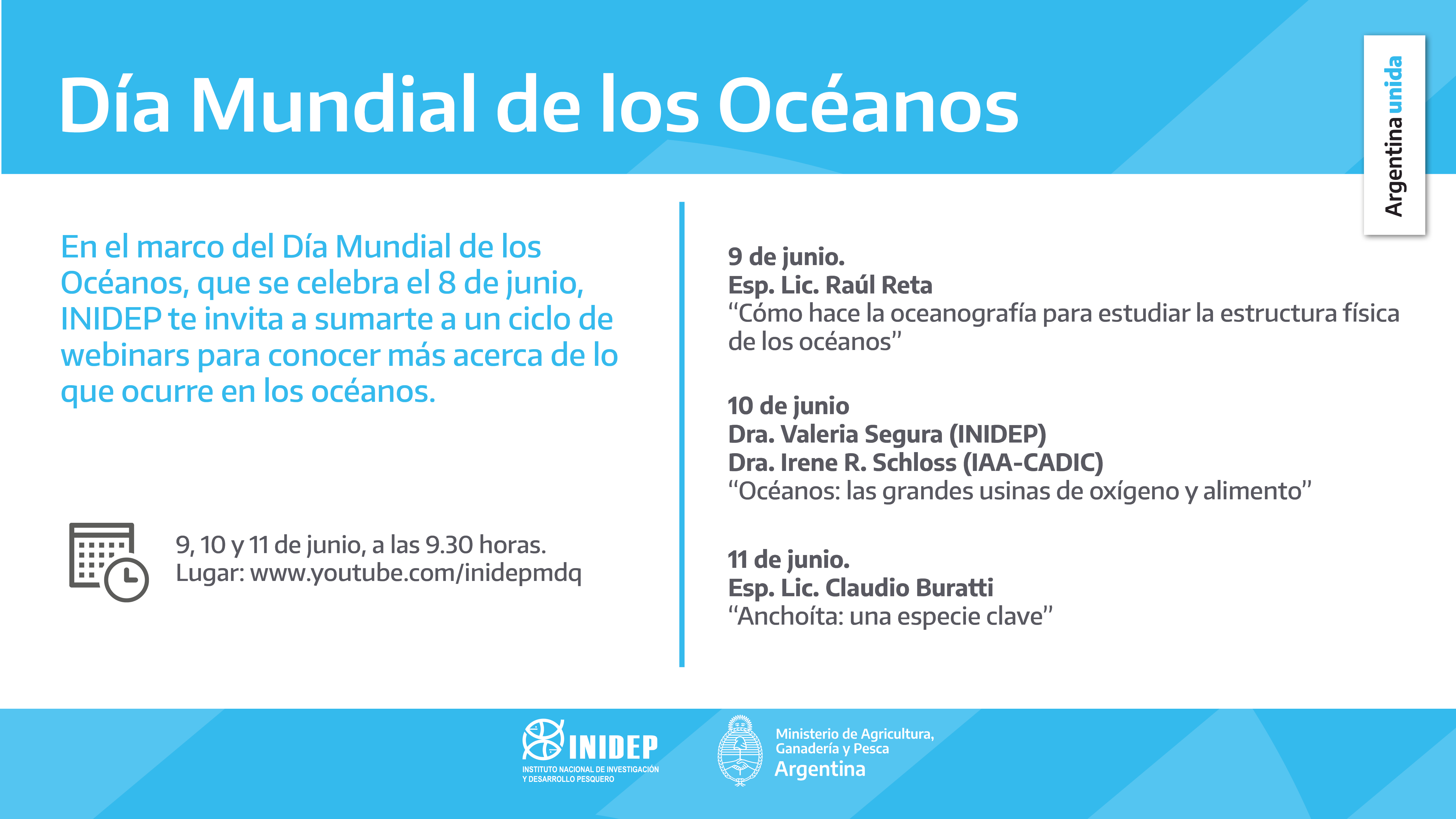 Flyer webinars Día Mundial de los Océanos