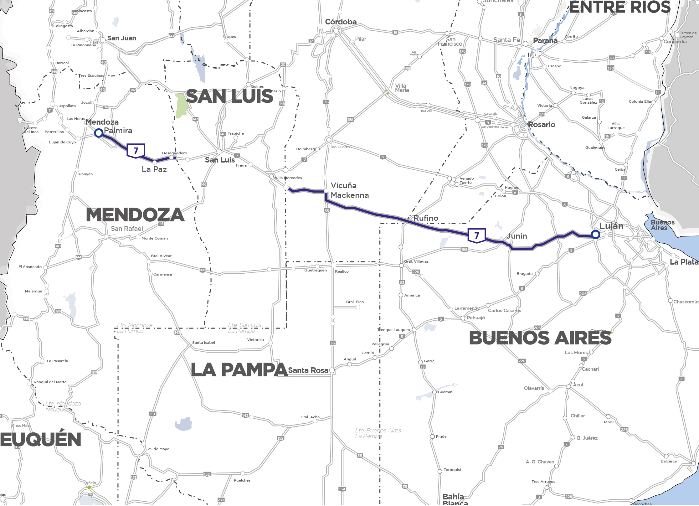 Mapa corredor vial VIII