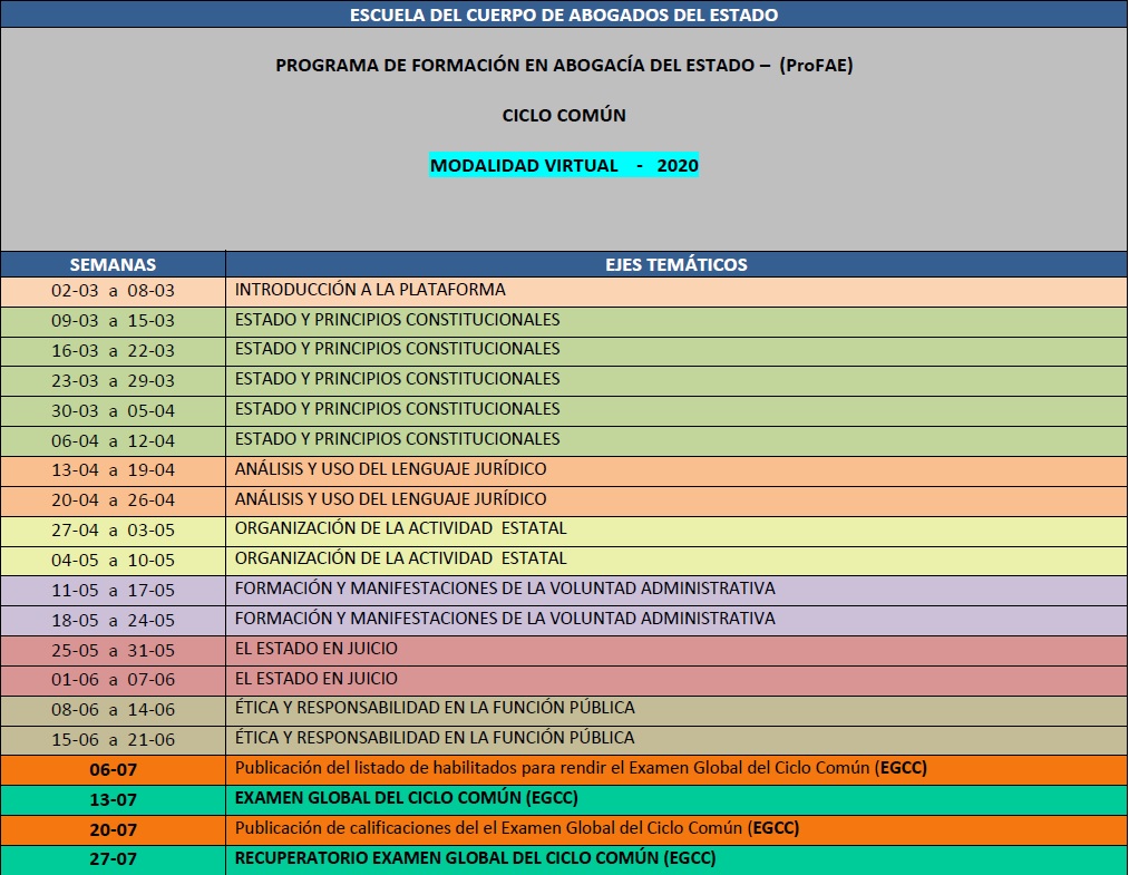 Cronograma Asesoramiento Virtual