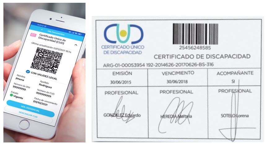 CUD en Mi Argentina y credencial