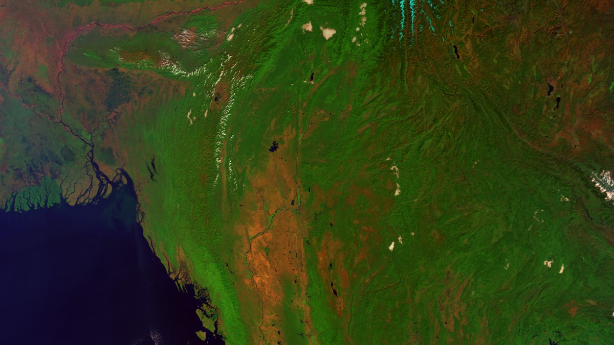 Delta de Irrawaddy - Terra MODIS - 16 de Enero de 2012