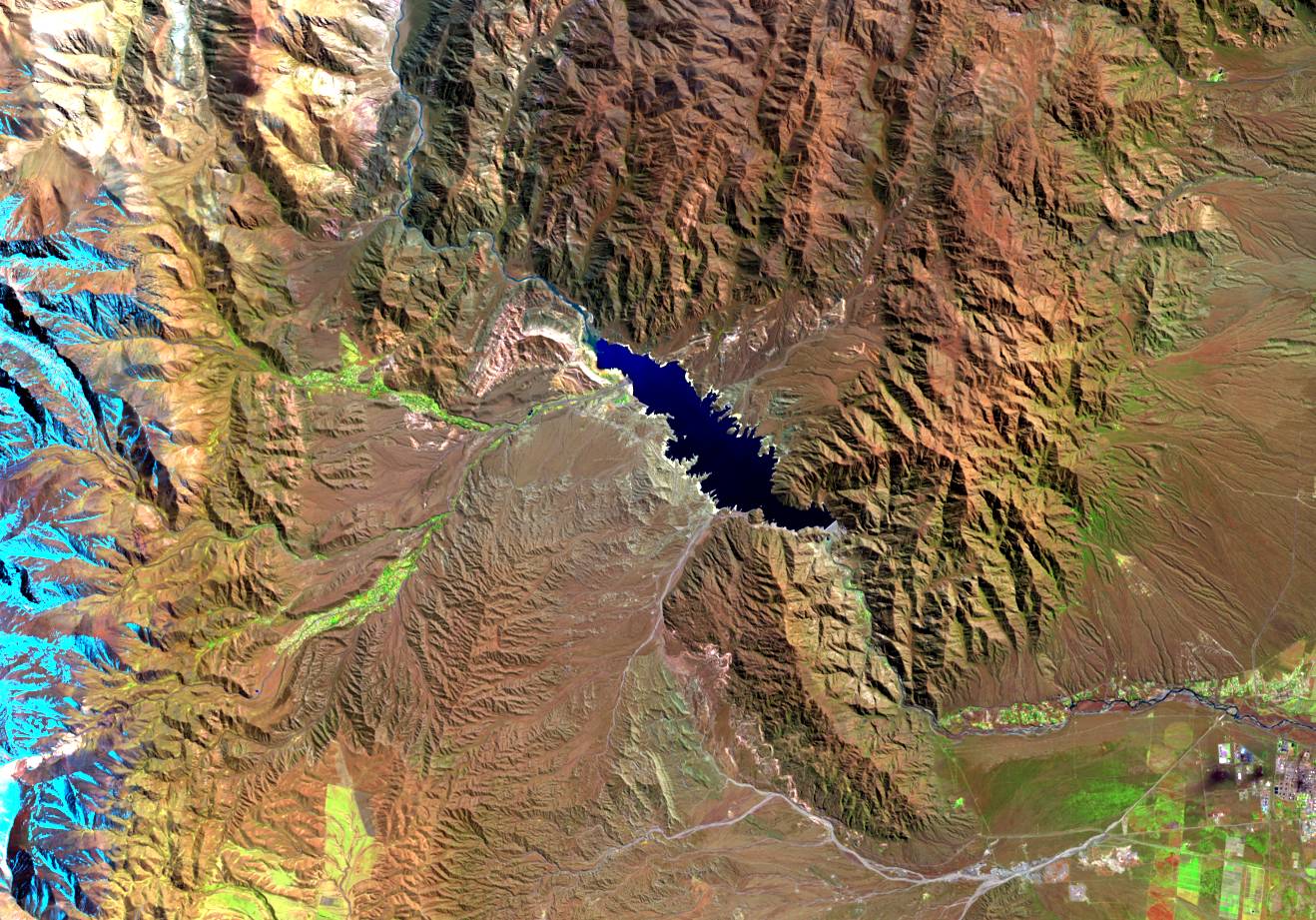 Dique Potrerillos, Mendoza - LandSat-5 TM - 5 de Octubre de 1998
