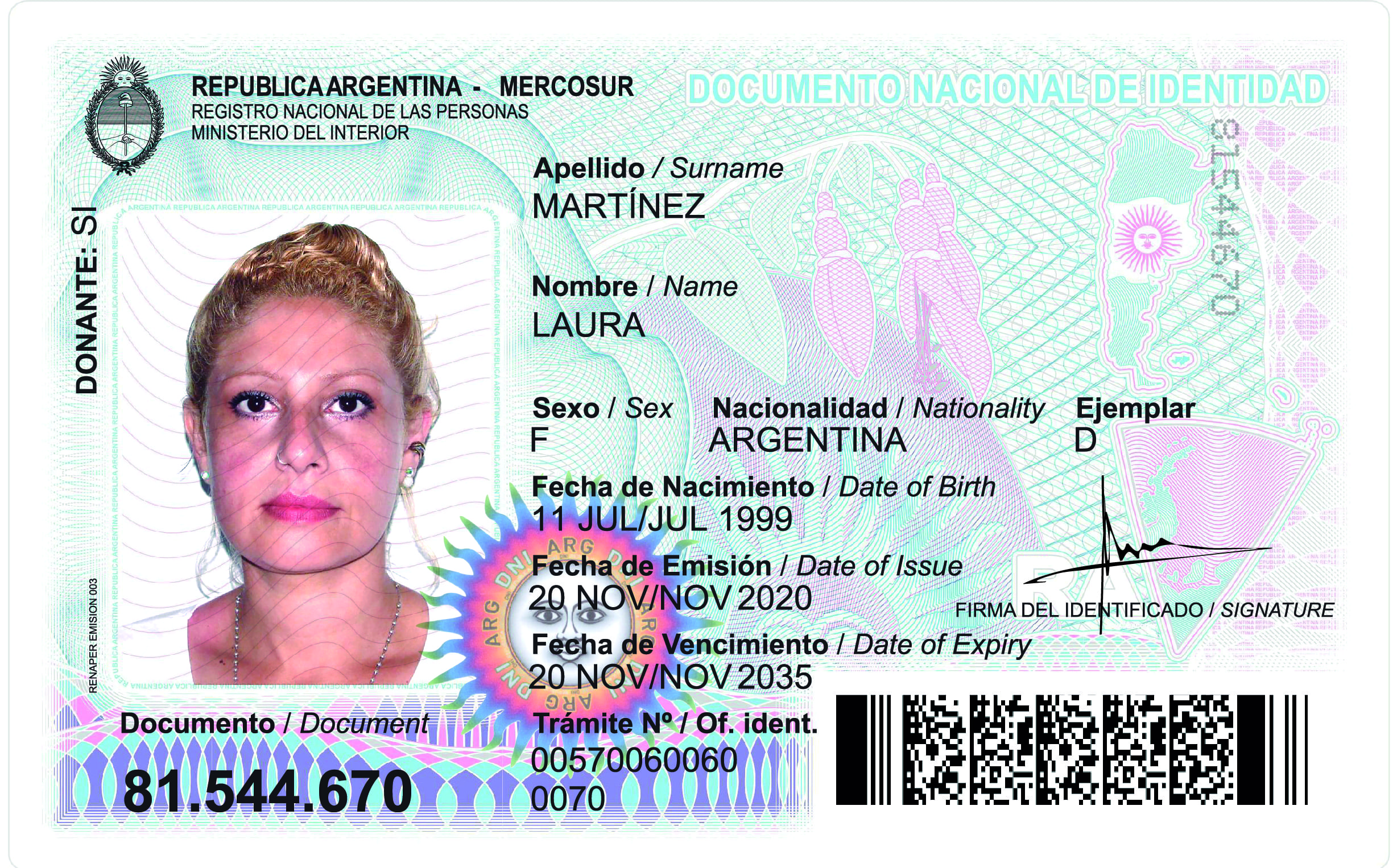 Гражданство аргентины для россиян. Аргентина ID Card. Dni Аргентина.