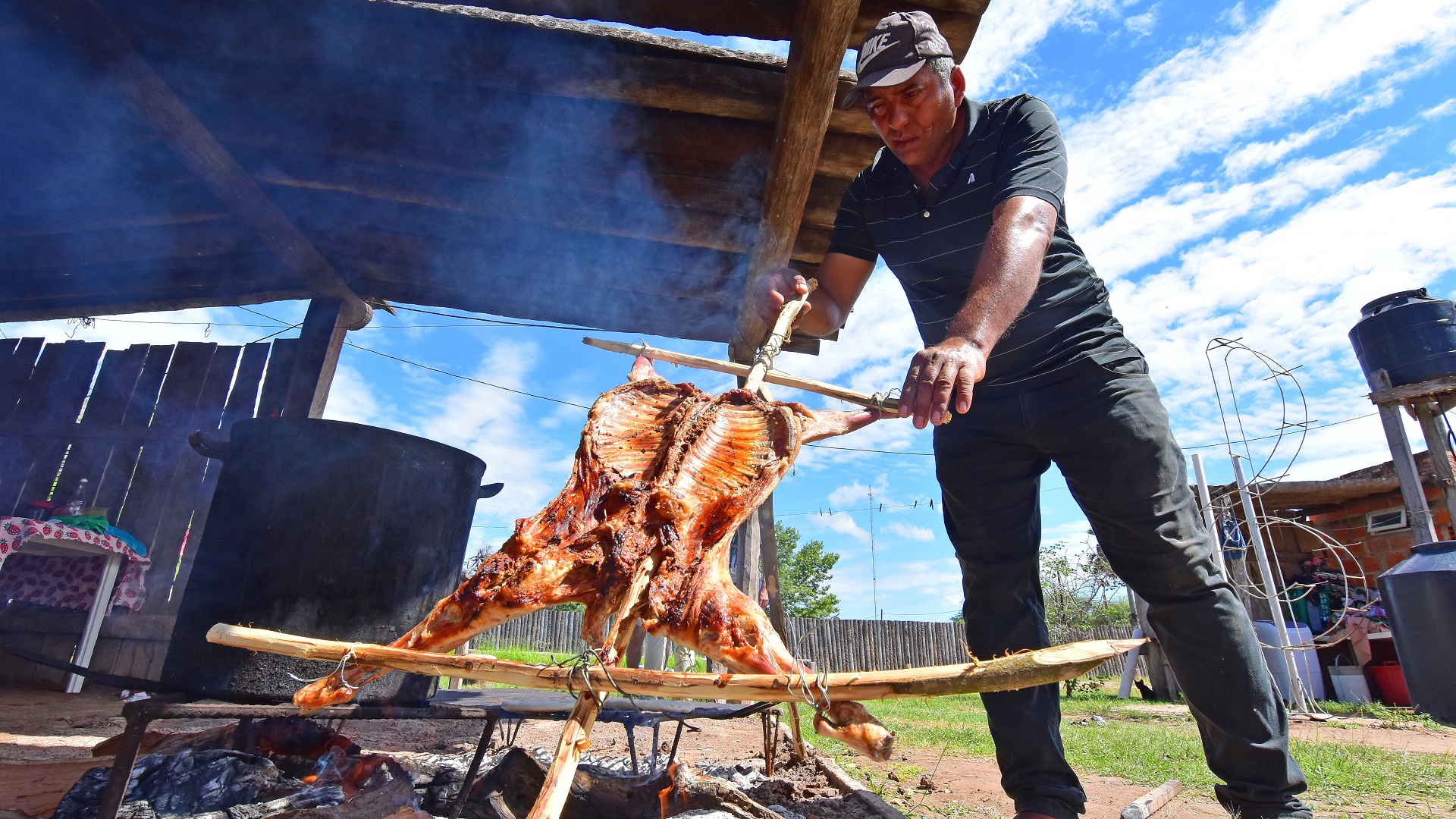 Asado a la estaca