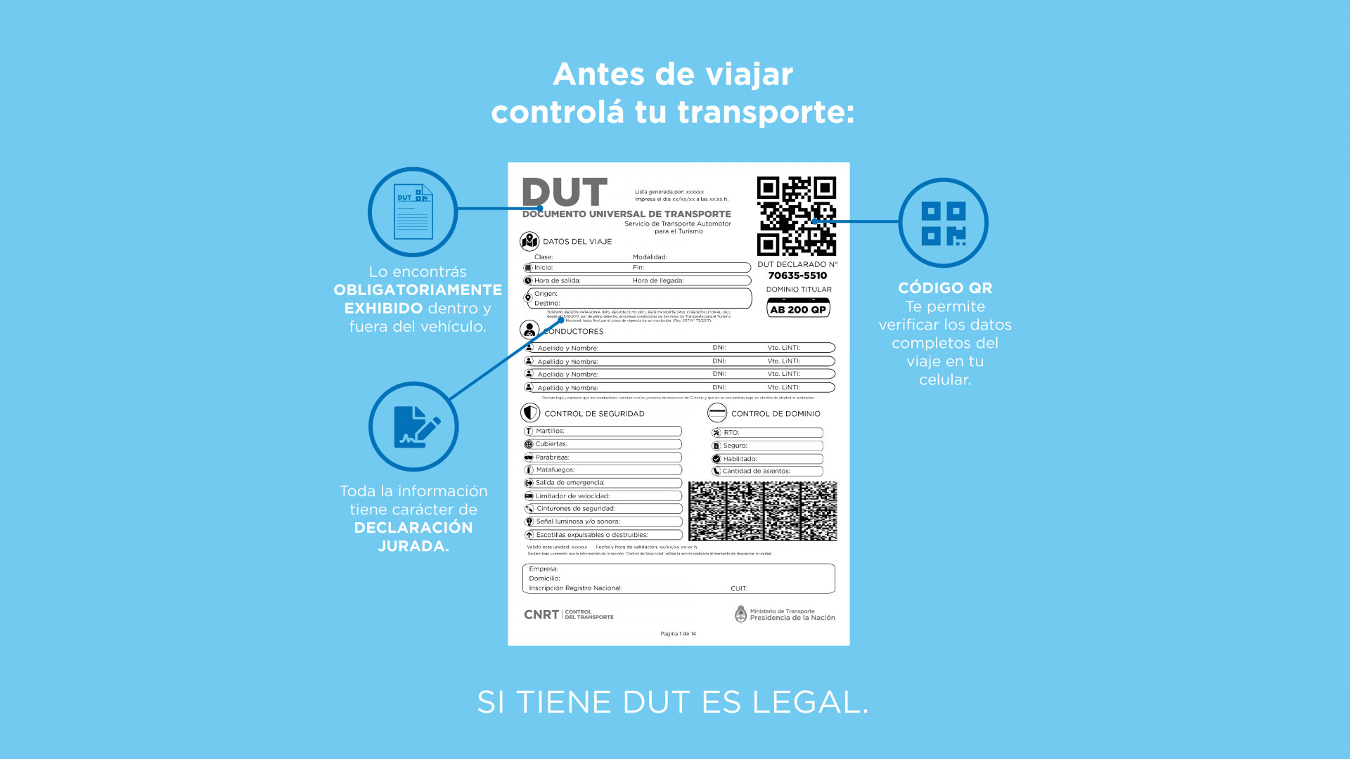Nuevo Documento Universal de Transporte (DUT)