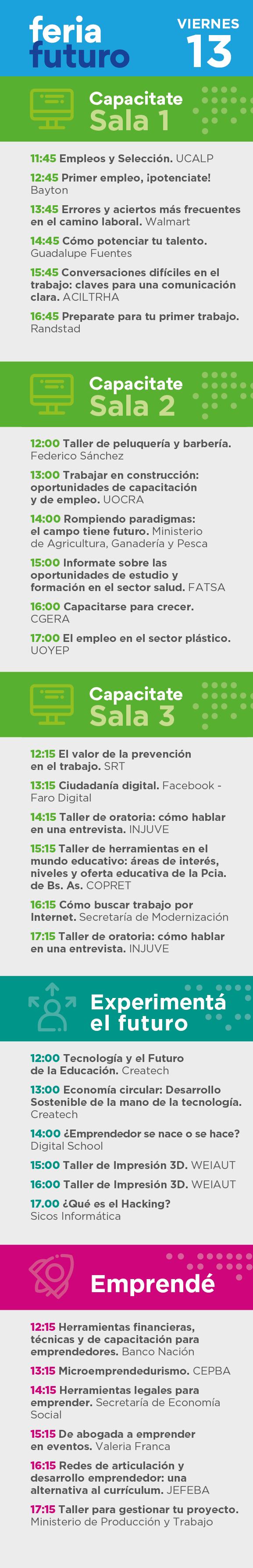 feria futuro, La Plata - Agenda Viernes 13