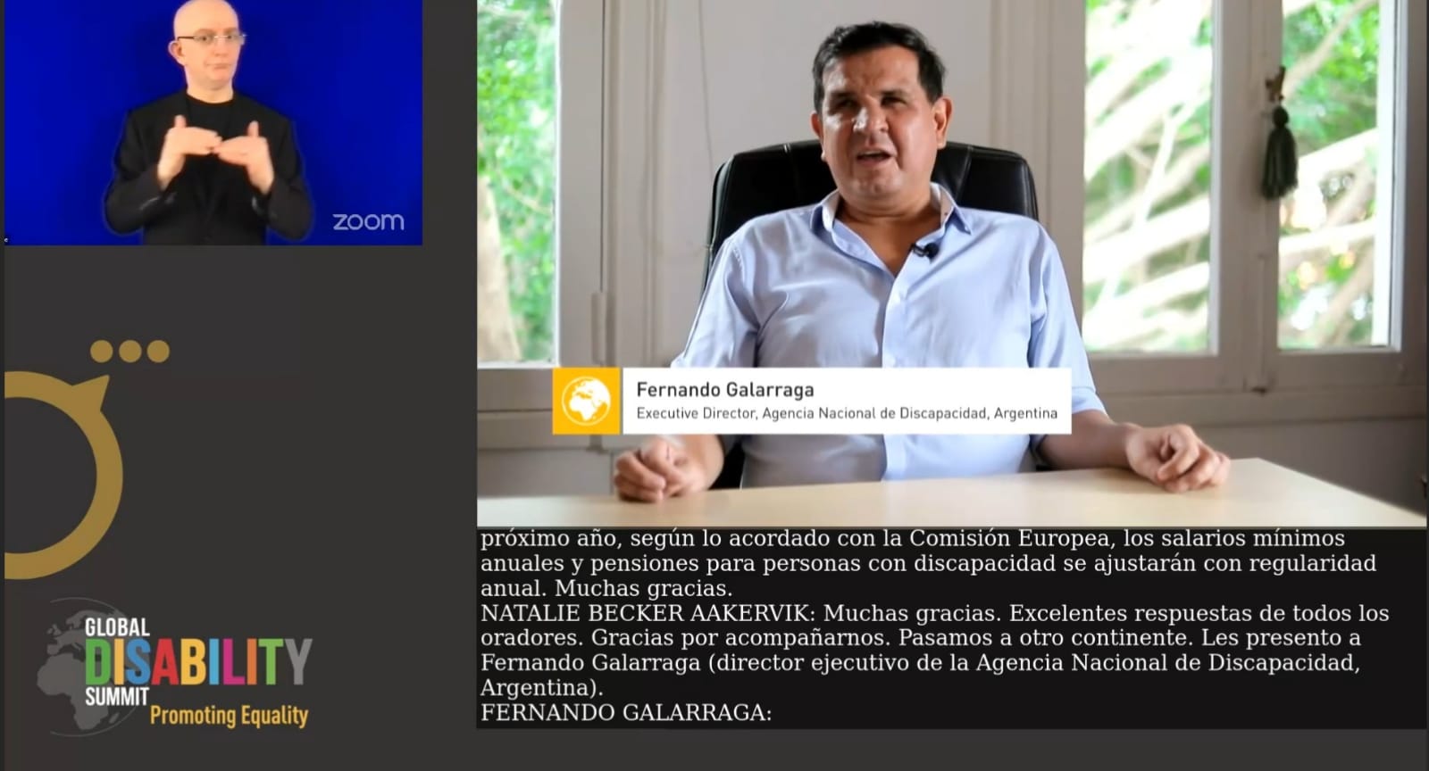 Fernando Galarraga hablando en la cumbre Global de Discapacidad 2022