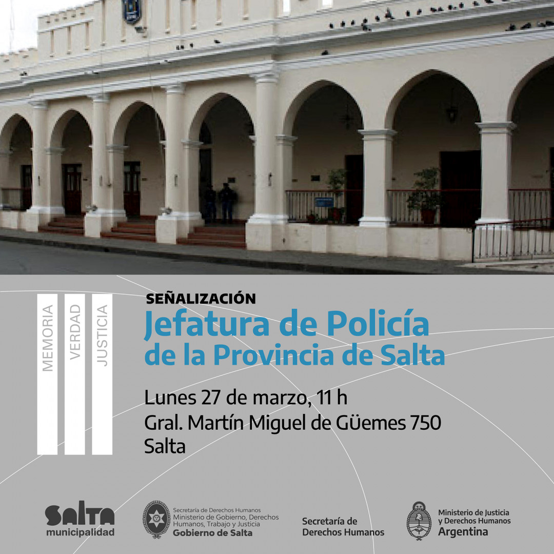 Flyer señalización de Jefatura de Policía de la Provincia de Salta