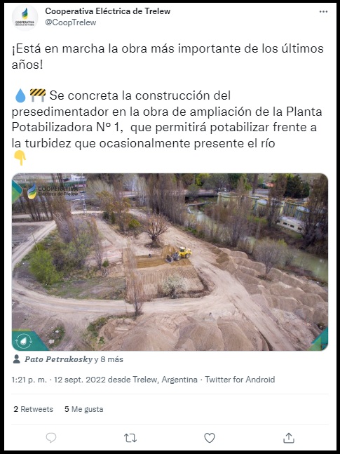 Comenzó la ampliación de la planta potabilizadora en Trelew, Chubut ...