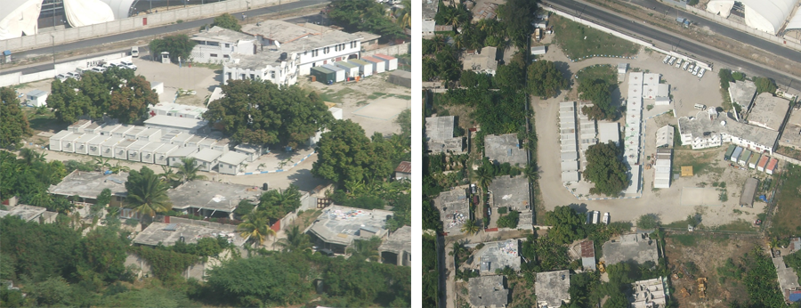 Vista aérea del Hospital Militar Reubicable en Haití