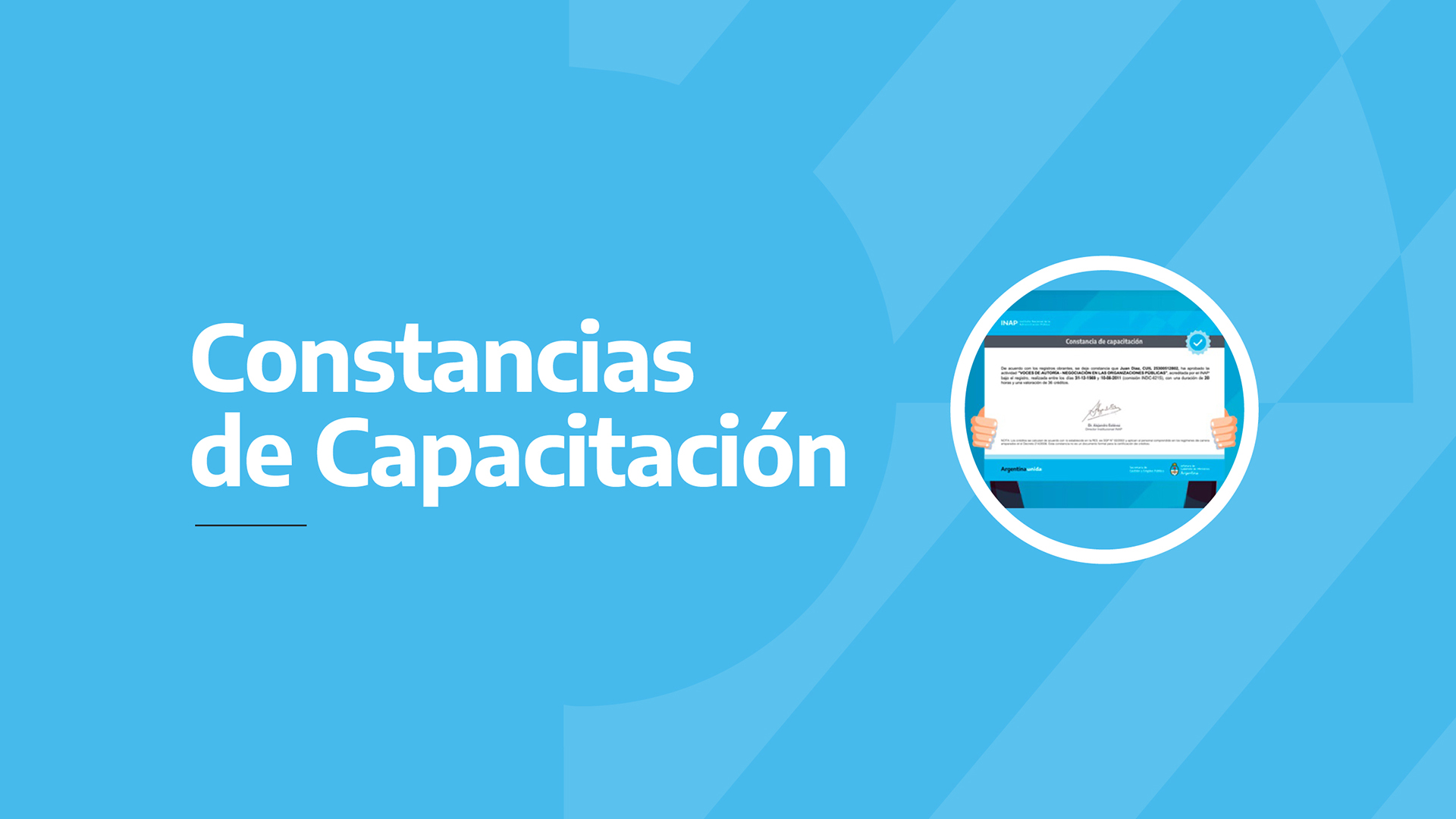 Nueva funcionalidad para acceder a las constancias de capacitación INAP ...