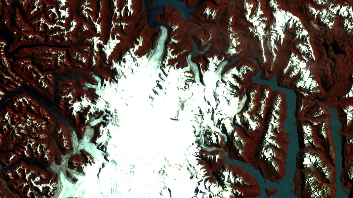 Hielo Patagónico Sur - Landsat 2 MSS - 25 de febrero de 1976