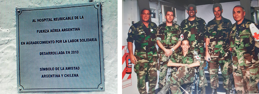 Personal de la Fuerza Aérea Argentina en el Hospital Militar Reubicable en Chile 2010