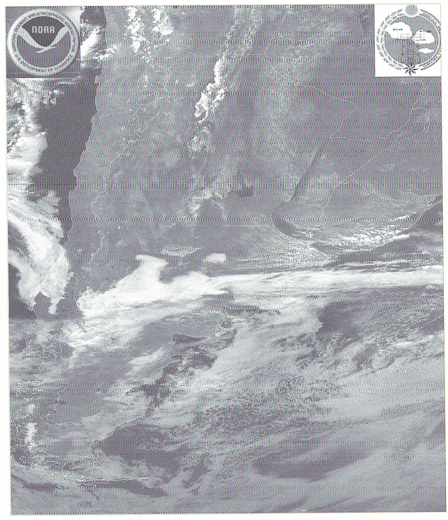 Imagen satelital NOAA del 1 de mayo de 1982