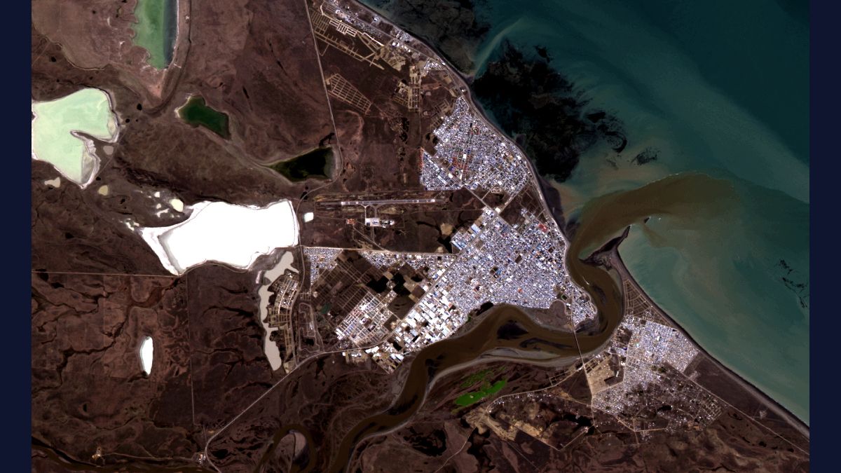 Río Grande, Tierra del Fuego - LandSat-8 OLI - 10 de Octubre de 2015