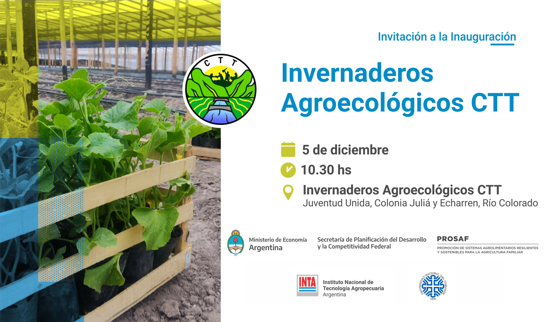 Inauguración de invernaderos agroecológicos CTT