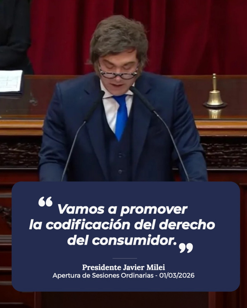 Presidente Javier Milei. Apertura de sesiones del Congreso de la Nación 1/3/2026