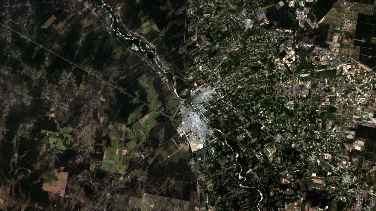 Santiago del Estero, Capital y sus alrededores. Imagen Landsat 5 TM – 4 de Mayo de 2011