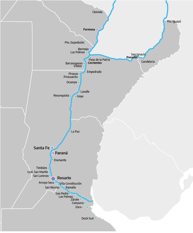 Mapa de hidrovía