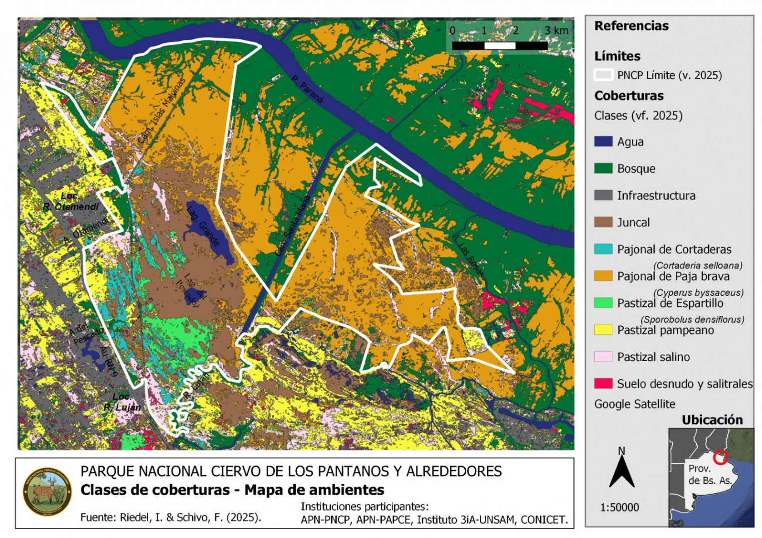 Mapa de ambientes del Parque Nacional Ciervo de los Pantanos (Ivana Riedel APN-CONICET) Mapa de ambientes PNCP - Ivana Riedel APN-CONICET