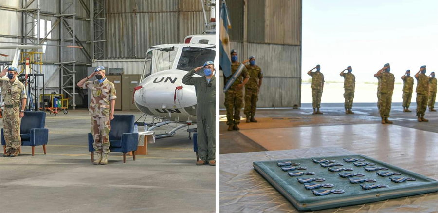 Entrega de medallas al personal militar desplegado en la Unidad Aérea en Chipre