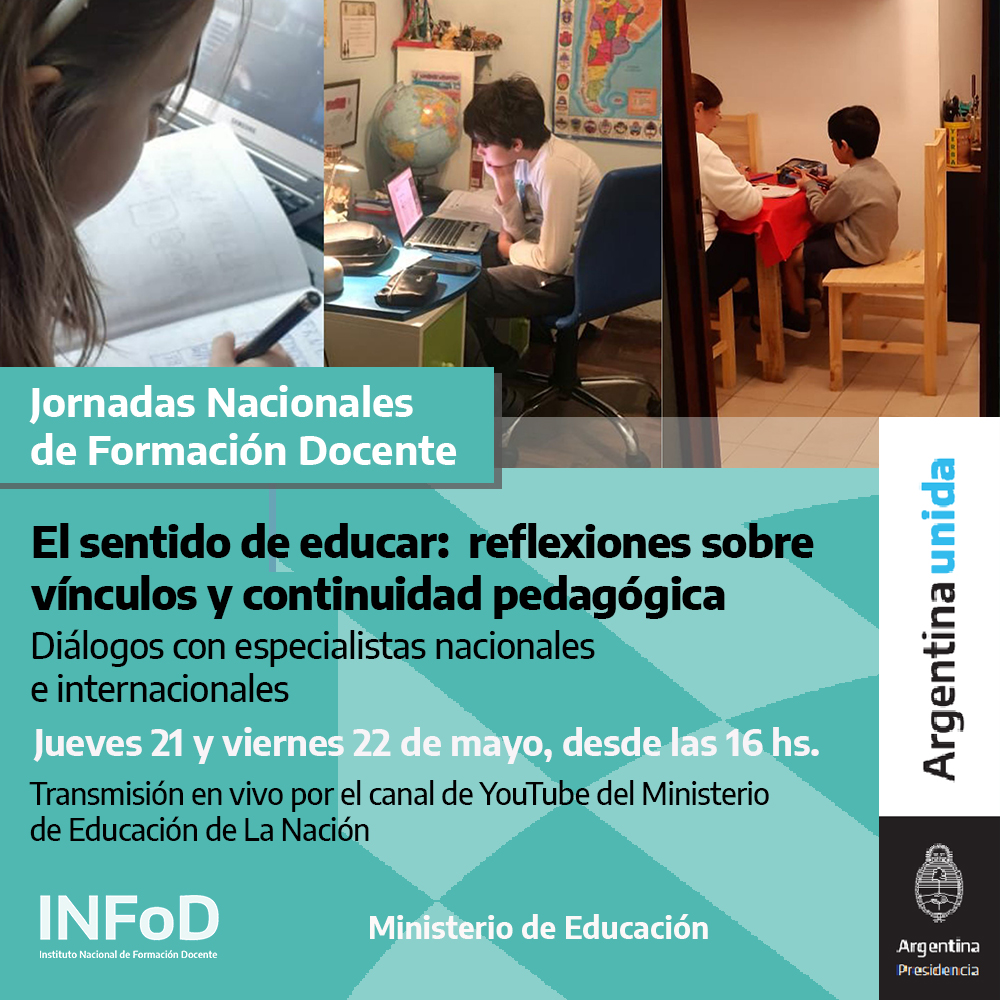 Jornadas nacionales de formación docente. El sentido de educar: reflexiones  sobre vínculos y continuidad pedagógica 
