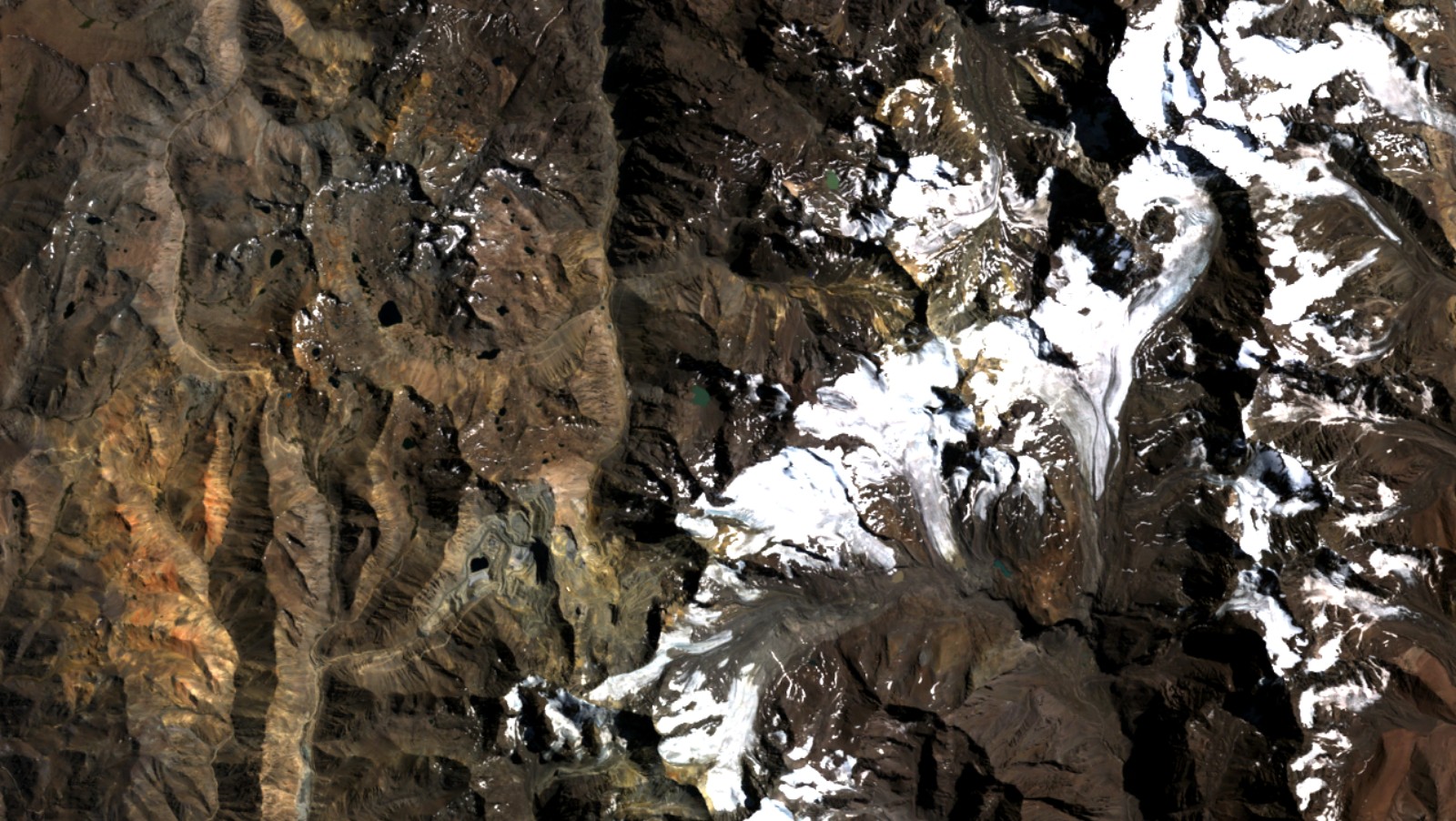 Minas Los Bronces y División Andina, Chile - Landsat 5 TM - 10 de marzo de 2001