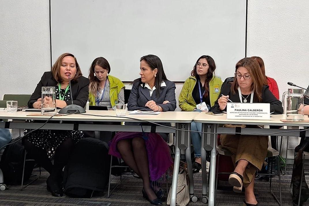 Imagen de Paulina Calderón durante la Sexta Reunión del Foro de los Países de América Latina y el Caribe sobre el Desarrollo Sostenible. 