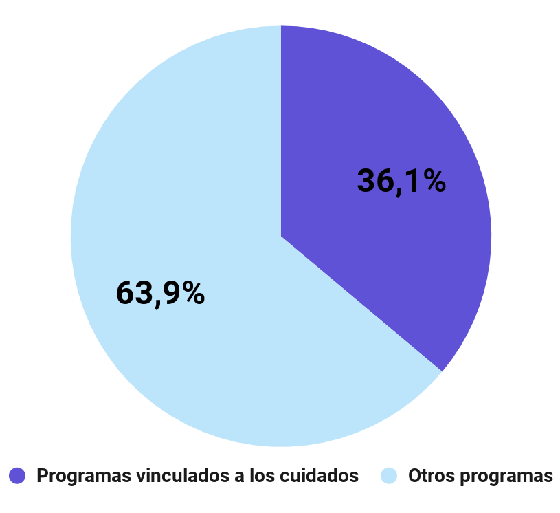 Gráfico Plan de Familias - División por Programas de cuidados