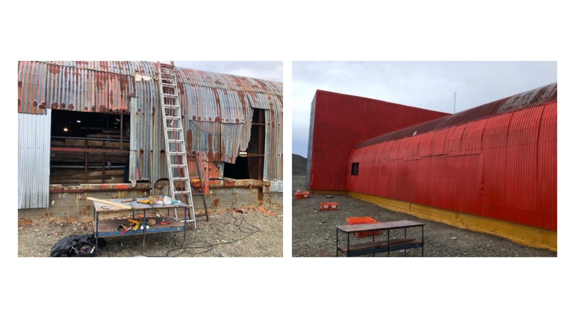 Antes y después del Hangar de Petrel